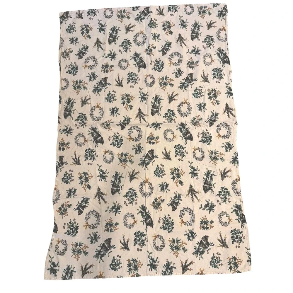 Vintage Martha Stewart Everyday Christmas Tablecloth Cream 46x56 Rectangle